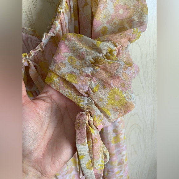 For Love & Lemons Eden Silk-Blend Midi Dress Women's sz Small READ - Picture 5 of 16